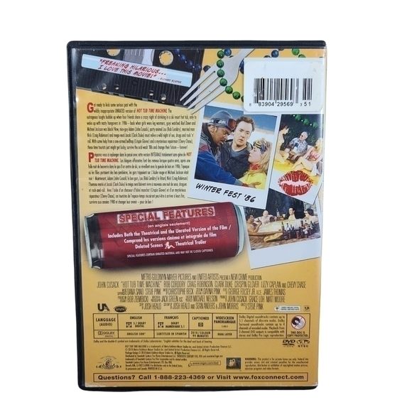 HOT Tub Time Machine Unrated DVD John Cusack Rob Corddry Craig Robinson - Picture 2 of 3